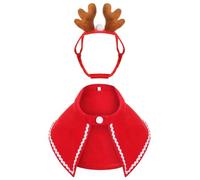 Lawnrden Yard Gooses Outfits|Christmas Gooses Outfit Cute Pet Costumes Includes Reindeer Hat & Red Warm Cape Christmas Costume for Dog Cat Pet