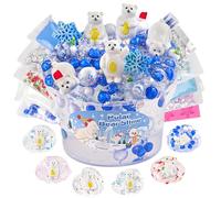 LAWOHO 300ml Polar Bear Clear Slime, Clear Slime Kit with 10 Packs Cute Add-Ins, Slime Kits for Girls & Boys Party Bag Fillers, Slime Making Kit for Birthday Halloween Christmas Easter Gifts