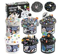 LAWOHO 6 Pack Galaxy Slime Kit for Kids - Cloud, Clear, Butter Slimes with Space Add-ins, Non Sticky & Fluffy Kids Slime, Toys for Girls Boys Goodie Bag Stuffers, 360ml Slime Toys Slime Making Kit