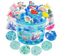 LAWOHO Lamb Clear Slime 300ml, Blue Clear Slime Kit for Girls Ages 8-12 with 8 Packs Add-Ins, Birthday Halloween Christmas Easter Gifts