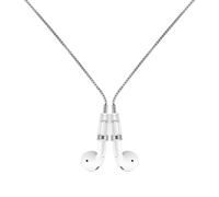 Lawonda Anti-Lost Neck Strap for Airpods, Strong Magnetic Necklace Holder Lanyard Compatible with AirPods 1/2 /3rd /Pro 2, Silver, Bead