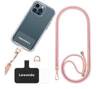 Lawonda Phone Lanyard Universal Crossbody Cell Phone Strap Anti-Theft Adjustable Nylon Neck Lanyard 2 pcs Phone Patchs Tether Pads for Women Men Pink