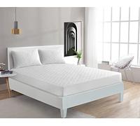 Lawrance Caprino Waterproof Quilted Mattress Pad Hypoallergenic Protector King Size 100% Cotton Quilt Anti Allergic Fitted Sheet Corner Elastic Single Double (King)