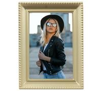 Lawrence 11423 Antique Gold Brass 2x3 Picture Frame - Beaded Edge Design