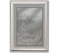 Lawrence 11645 Verona Collection 4-Inch x 5-Inch Metal Silver Picture Frame with Beads