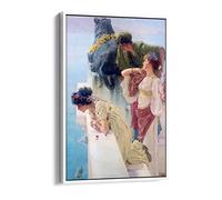Lawrence Alma Tadema A Coign of Vantage Canvas Floater Frame Print Picture Art - White Frame 24 inch wide x 36 inch high