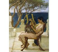 Lawrence Alma-Tadema LARGE Notebook #16: Notebook College Ruled to Write in 8.5x11" LARGE 100 Lined Pages - Sappho and Alcaeus - Cool Artist Gifts
