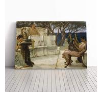 Lawrence Alma-Tadema Sappho and Alcaeus Canvas Print | Gallery Wrapped 30mm Frame Wall Art | 20x14 inches | Ready to Hang | Modern Picture | Living Room Bedroom Lounge Office