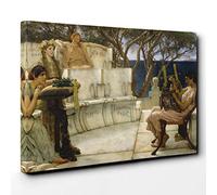 Lawrence Alma-Tadema Sappho and Alcaeus Canvas Print | Gallery Wrapped 30mm Frame Wall Art | 30x20 inches | Ready to Hang | Modern Picture | Living Room Bedroom Lounge Office