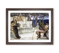 Lawrence Alma Tadema Sappho and Alcaeus Classic Painting Framed Print | A3 Walnut Framed Wall Art | Ready to Hang | Classic Historical Picture | Living Room Bedroom Lounge Office