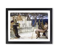 Lawrence Alma Tadema Sappho and Alcaeus Classic Painting Framed Print | A4 Black Framed Wall Art | Ready to Hang | Classic Historical Picture | Living Room Bedroom Lounge Office