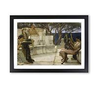Lawrence Alma-Tadema Sappho and Alcaeus Framed Print | A2 Black Framed Wall Art | Ready to Hang | Modern Nature Picture | Living Room Bedroom Lounge Office
