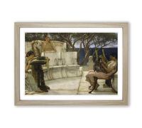Lawrence Alma-Tadema Sappho and Alcaeus Framed Print | A2 Oak Framed Wall Art | Ready to Hang | Modern Nature Picture | Living Room Bedroom Lounge Office