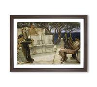 Lawrence Alma-Tadema Sappho and Alcaeus Framed Print | A2 Walnut Framed Wall Art | Ready to Hang | Modern Nature Picture | Living Room Bedroom Lounge Office