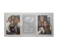 Lawrence Frames 2-Tone Triple Opening Panel Picture Frame, 5 by 7-Inch, Brushed Silver Metal and Shiny Metal