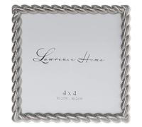 Lawrence Frames 4x4 Brushed Nickel Metal Picture Frame with Rope Design