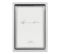 Lawrence Frames 510746 Metal Picture Frame Silver-Plate with Delicate Beading, 4 by 6-Inch
