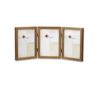 Lawrence Frames 766057T Nutmeg Wood Hinged Triple Picture Frame, 5 by 7-Inch