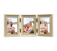 Lawrence Frames Bead Border Design, 2.5x3.5 Triple, Satin Gold