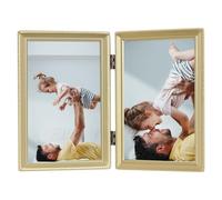 Lawrence Frames Bead Border Design, 4x6 Double, Satin Gold