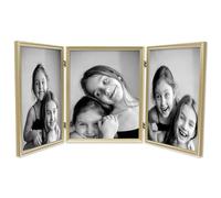 Lawrence Frames Bead Border Design, 8 x 10 Triple, Satin Gold