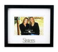 Lawrence Frames Black Wood 4 by 6 Sisters Picture Frame, Matted Shadow Bo by