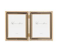 Lawrence Frames Classic Bead Frame, 4x5 Hinged Double, Gold, 2 Count