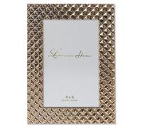 Lawrence Frames Diamond Pattern Polished Metal Picture Frame, 4x6, Gold