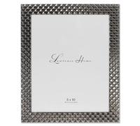 Lawrence Frames Diamond Pattern Polished Metal Picture Frame, 8x10, Black Smoke
