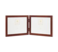 Lawrence Frames Hinged Double (Horizontal) Walnut Wood Picture Frame, Gallery Collection, 5 by 7-Inch