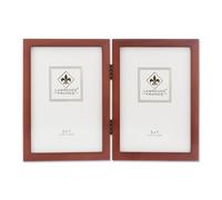Lawrence Frames Hinged Double Walnut Wood Picture Frame, Gallery Collection, 5 by 7-Inch