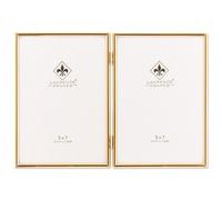 Lawrence Frames Hinged Simply Gold Metal Picture Frame, 5x7 Double