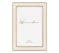Lawrence Frames Metal and Enamel Picture Frame, Ivory, 4x6