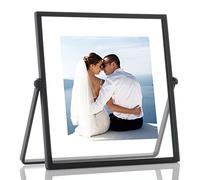Lawrence Frames Metal Easel Float Picture Frame, 4x4, Black