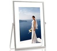 Lawrence Frames Metal Easel Float Picture Frame, 4x6, Silver