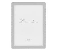 Lawrence Frames Metal Picture Frame with Delicate Outer Border of Beads, Silver, 5x7
