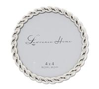 Lawrence Frames Rope Design Metal Frame, 4x4 Round, Silver