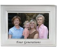 Lawrence Frames Sentiments Collection, Brushed Metal 4 by 6 Four Generations Picture Frame, Silver
