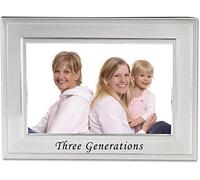 Lawrence Frames Sentiments Collection, Brushed Metal 4 by 6 Three Generations Picture Frame, Silver