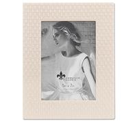 Lawrence Frames Vegan Leather Picture Frame, Weave Design, 5x7, Cream