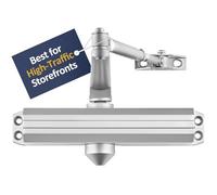Lawrence Medium/Heavy Duty Door Closer Commercial Grade 1 - Surface-Mounted Commercial Automatic Door Closer with Adjustable 6-Speed Control and 3 Valves - Embassy Series LH5016