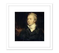 Lawrence Portrait William Muilman Bank President 8X8 Inch Square Wooden Framed Wall Art Print Picture with Mount Artery8 White One Size