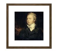 Lawrence Portrait William Muilman Bank President 8X8 Inch Square Wooden Framed Wall Art Print Picture with Mount Artery8 Brown One Size