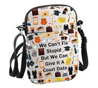 Lawyer Attorney Gift We Can't Fix Stupid But We Can Give It a Court Date Cossbody Bag Bar Exam Gift, Court Date C Bag