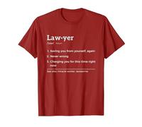 Lawyer Definition Funny T-Shirt, Men, Cranberry Red, Medium