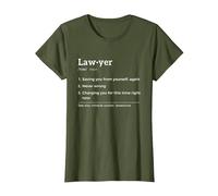 Lawyer Definition Funny T-Shirt, Women, Olive Green, Medium