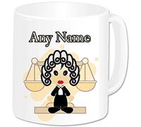 Lawyer Gifts for Her - Personalised Lawyer Mug Coffee Tea Cup - Work Birthday Christmas Law Gifts for Women Judge Barrister Solicitor Student (Black Hair)
