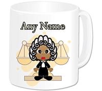 Lawyer Gifts for Her - Personalised Lawyer Mug Coffee Tea Cup - Work Birthday Christmas Law Gifts for Women Judge Barrister Solicitor Student (Black Female)