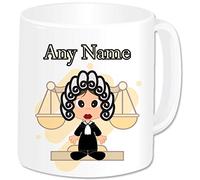 Lawyer Gifts for Her - Personalised Lawyer Mug Coffee Tea Cup - Work Birthday Christmas Law Gifts for Women Judge Barrister Solicitor Student (Brown Hair)