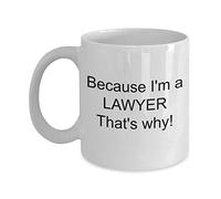 Lawyer Gifts for Office - Because I'm a Lawyer That's Why Funny Coffee Mug for Men Women Birthday 11 Oz Cup